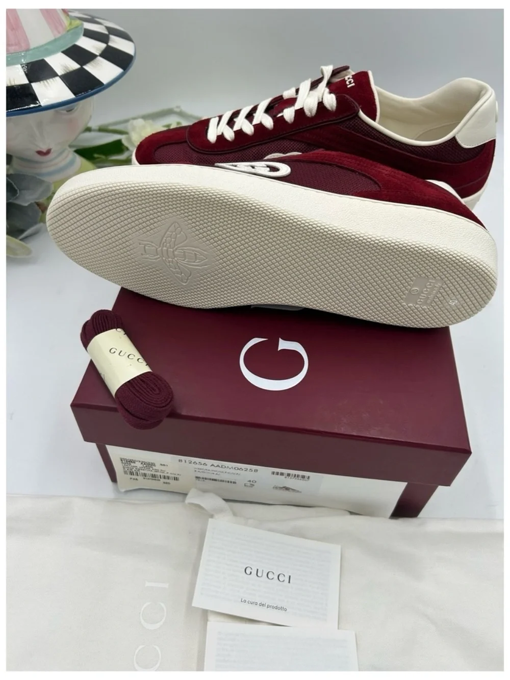 Women's Gucci interlocking G suede/mesh sneakers size 40/10 US made in Italy